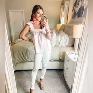 Pink Gingham Ruffle Top